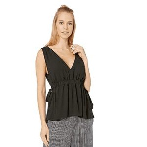 BCBG Max Azria side tie black blouse